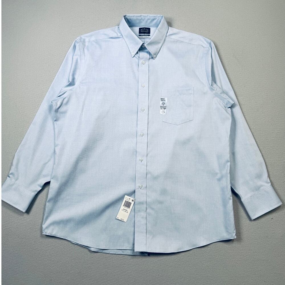 Eagle Men's Classic/Regular Fit Stretch Non-Iron Dress Shirt Navy 17.5 34-35 $70